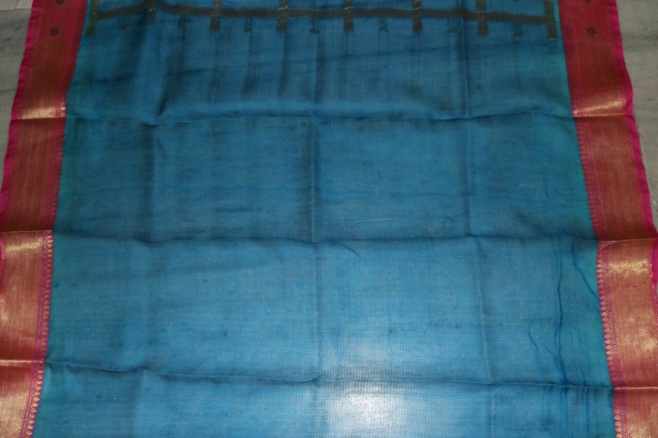 BLUE COLOR PURE SILK KOTA SAREE.