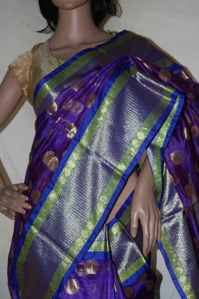 VOILET TUSSAR KOTA SILK SAREE.