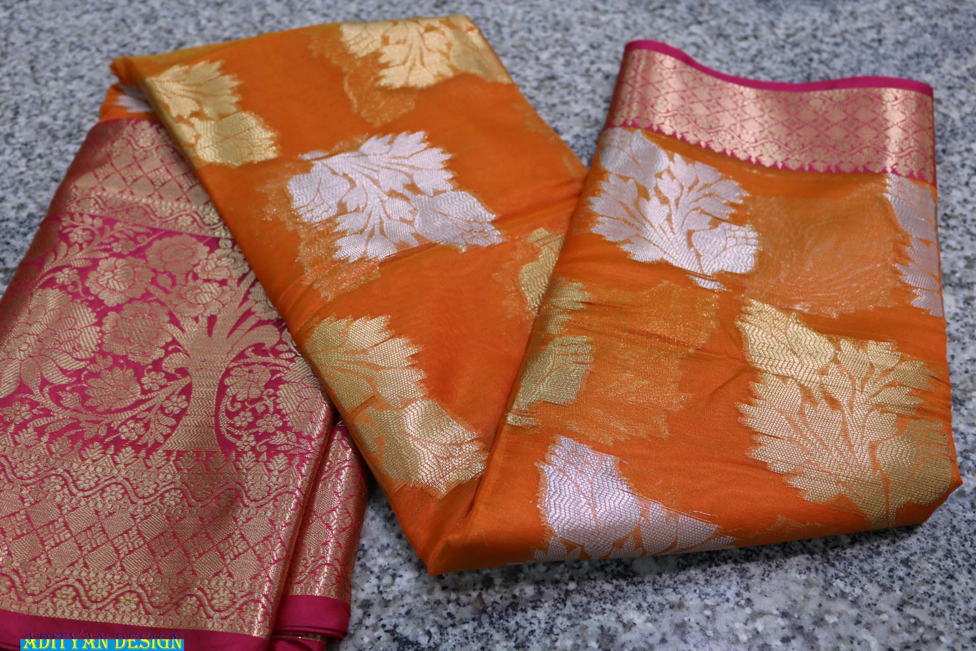 ORANGE COLOR BANRASI PATTU SAREE.