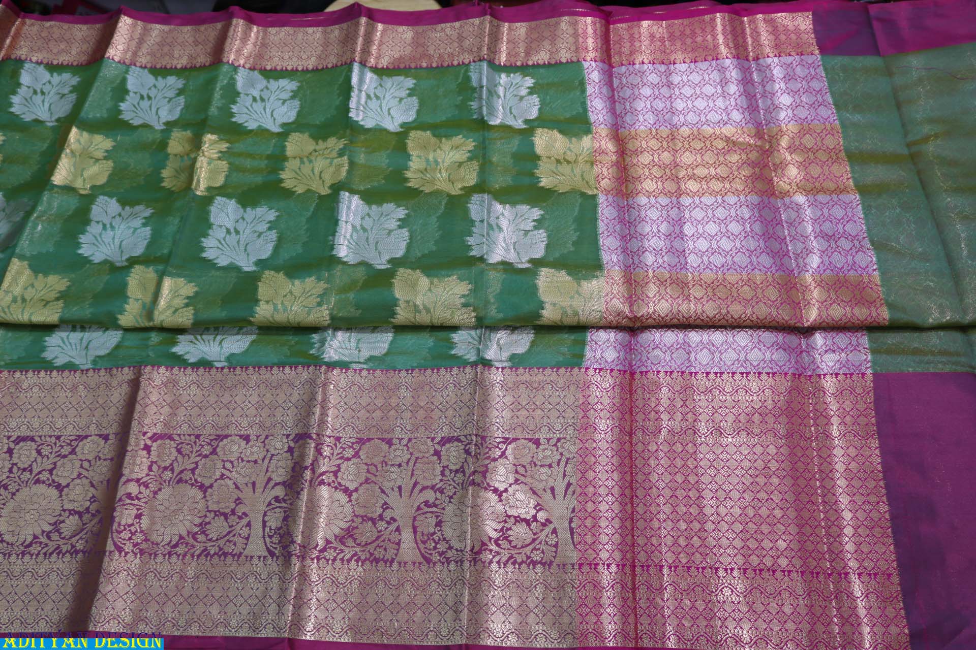 GREEN COLOR BANARASI FANCY PATTU SAREE