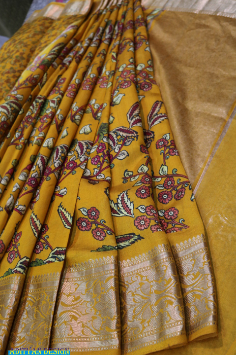 PURE SILK KALAMKARI SAREE.