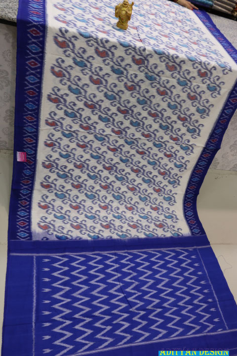 BLUE COLOR POCHAMPALLI IKKAT COTTON SAREE.