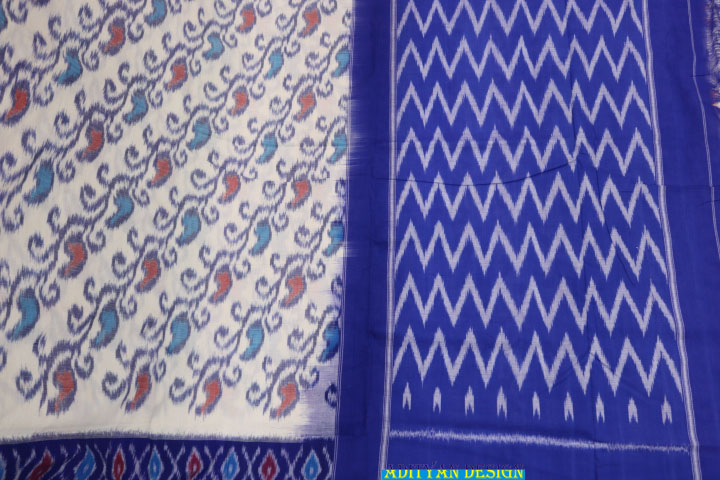 BLUE COLOR POCHAMPALLI IKKAT COTTON SAREE.