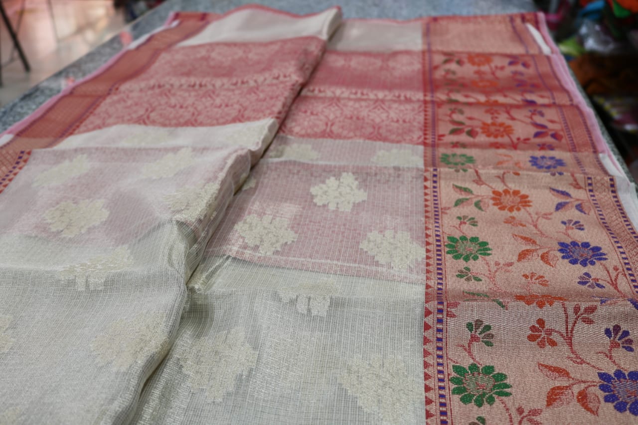 TISSUE KOTA  FANCY SAREE.