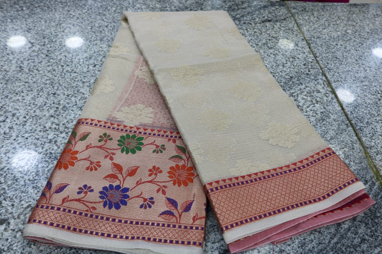 TISSUE KOTA  FANCY SAREE.