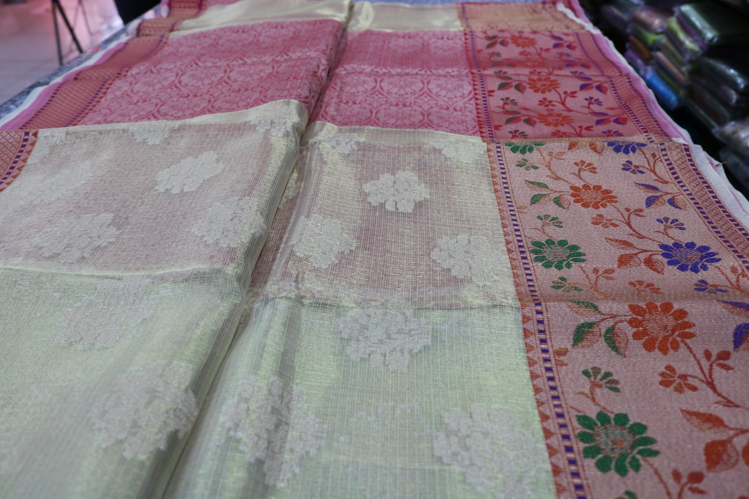 TISSUE KOTA  FANCY SAREE.