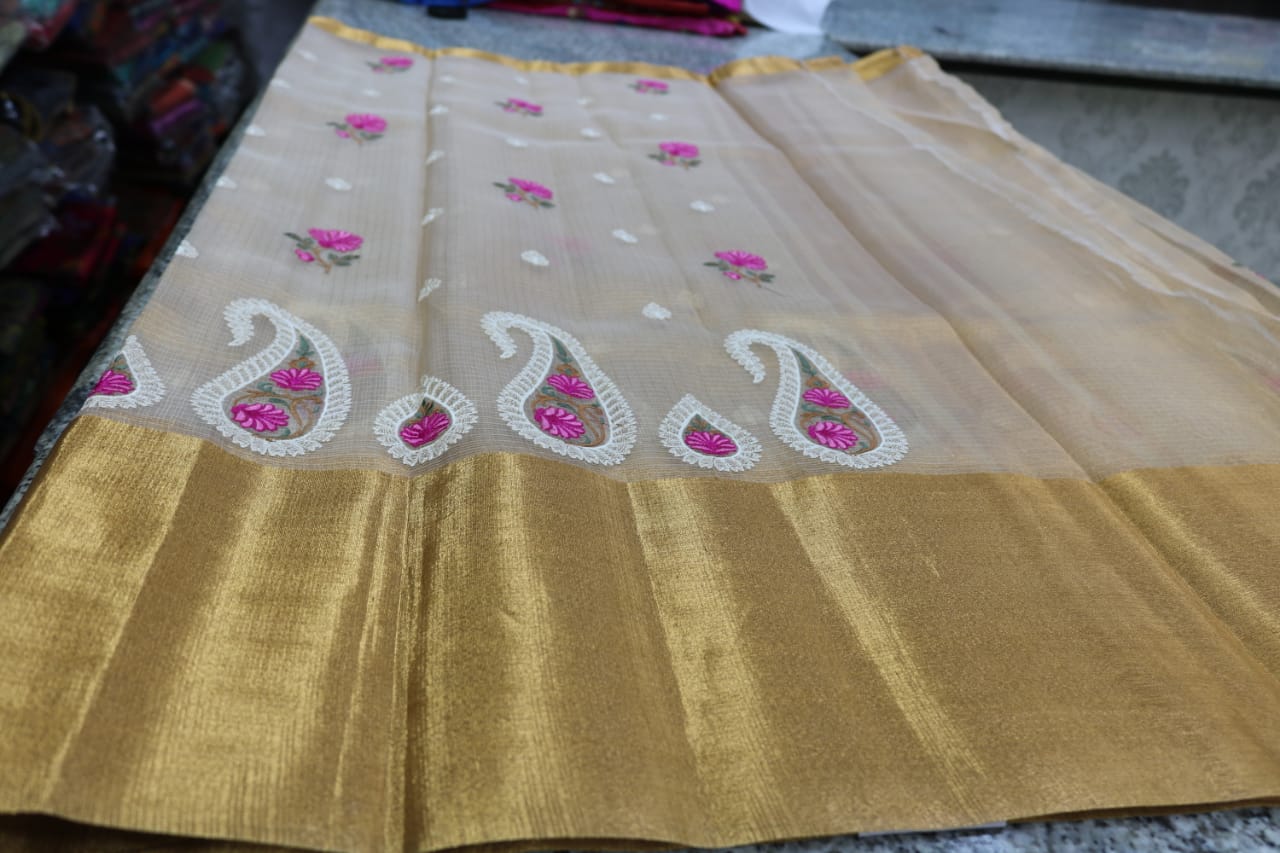 TISSUE KOTA  FANCY SAREE.