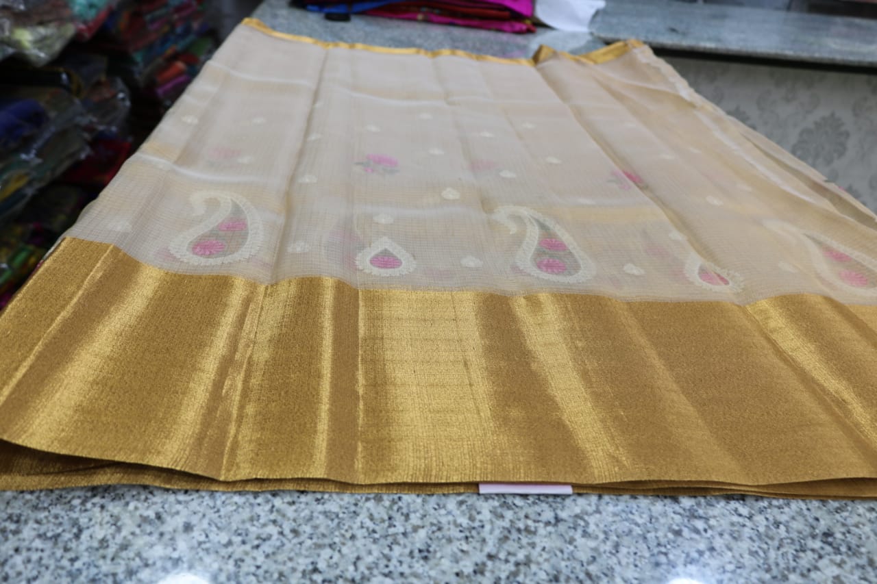 TISSUE KOTA  FANCY SAREE.