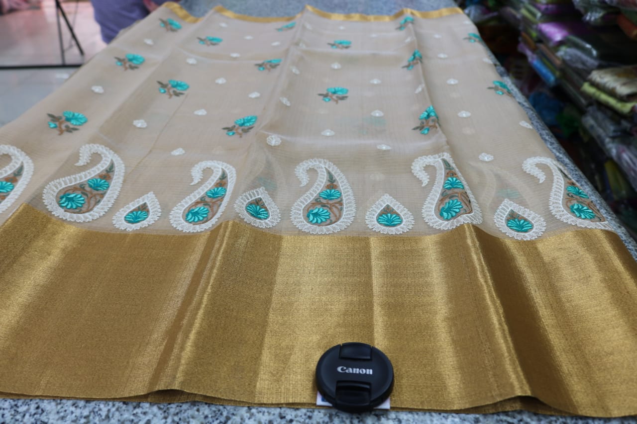   TISSUE KOTA  FANCY SAREE.