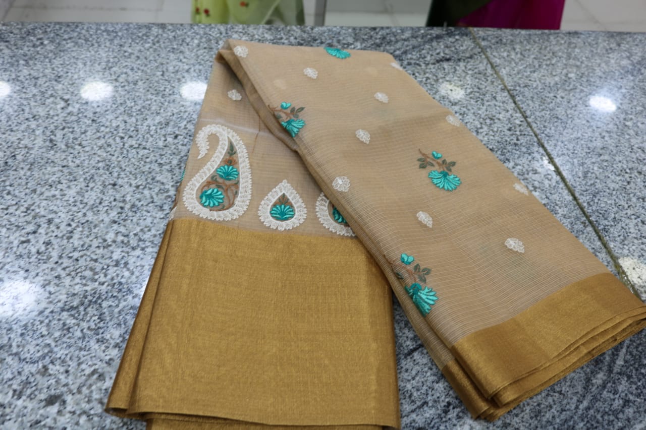   TISSUE KOTA  FANCY SAREE.