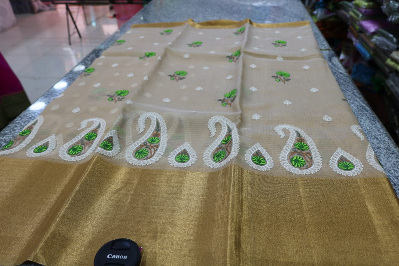 TISSUE KOTA  FANCY SAREE.