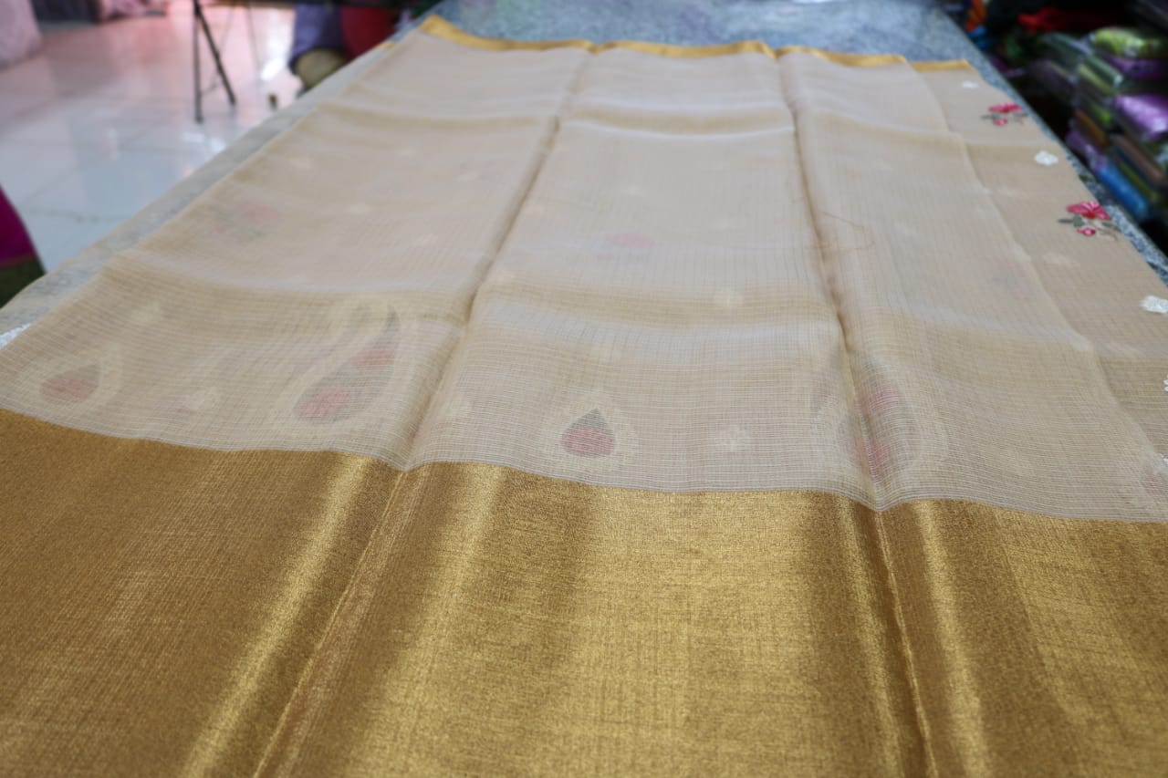 TISSUE KOTA  FANCY SAREE.