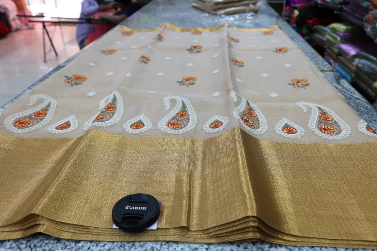 TISSUE KOTA  FANCY SAREE.