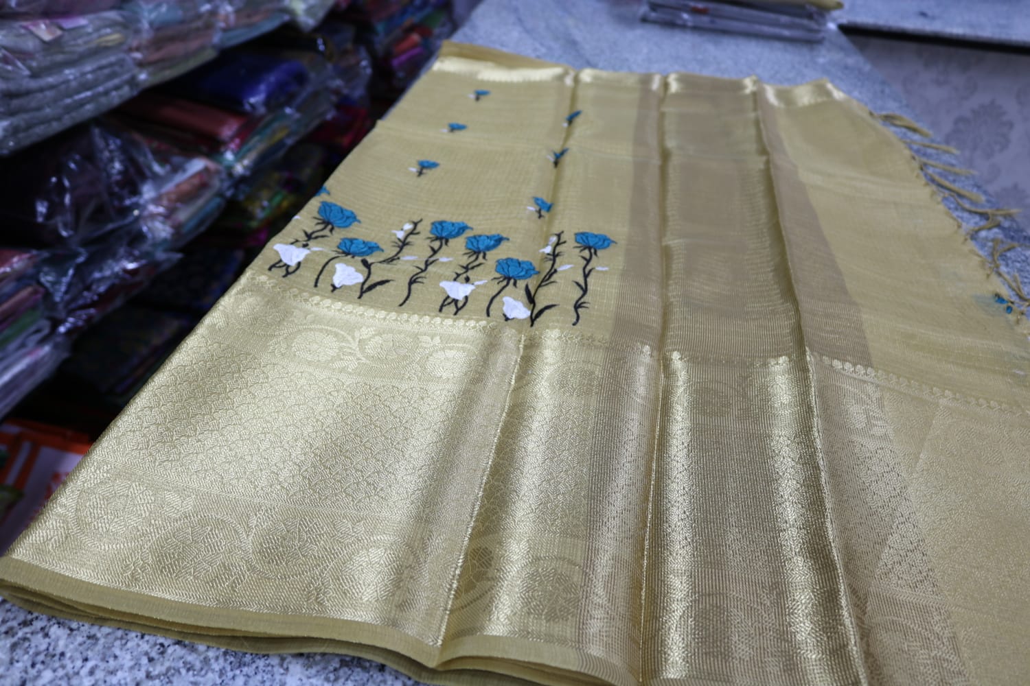 TISSUE KOTA  FANCY SAREE.