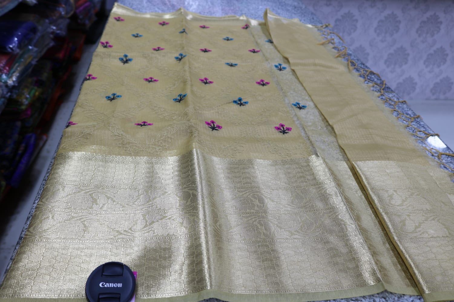  TISSUE KOTA  FANCY SAREE.