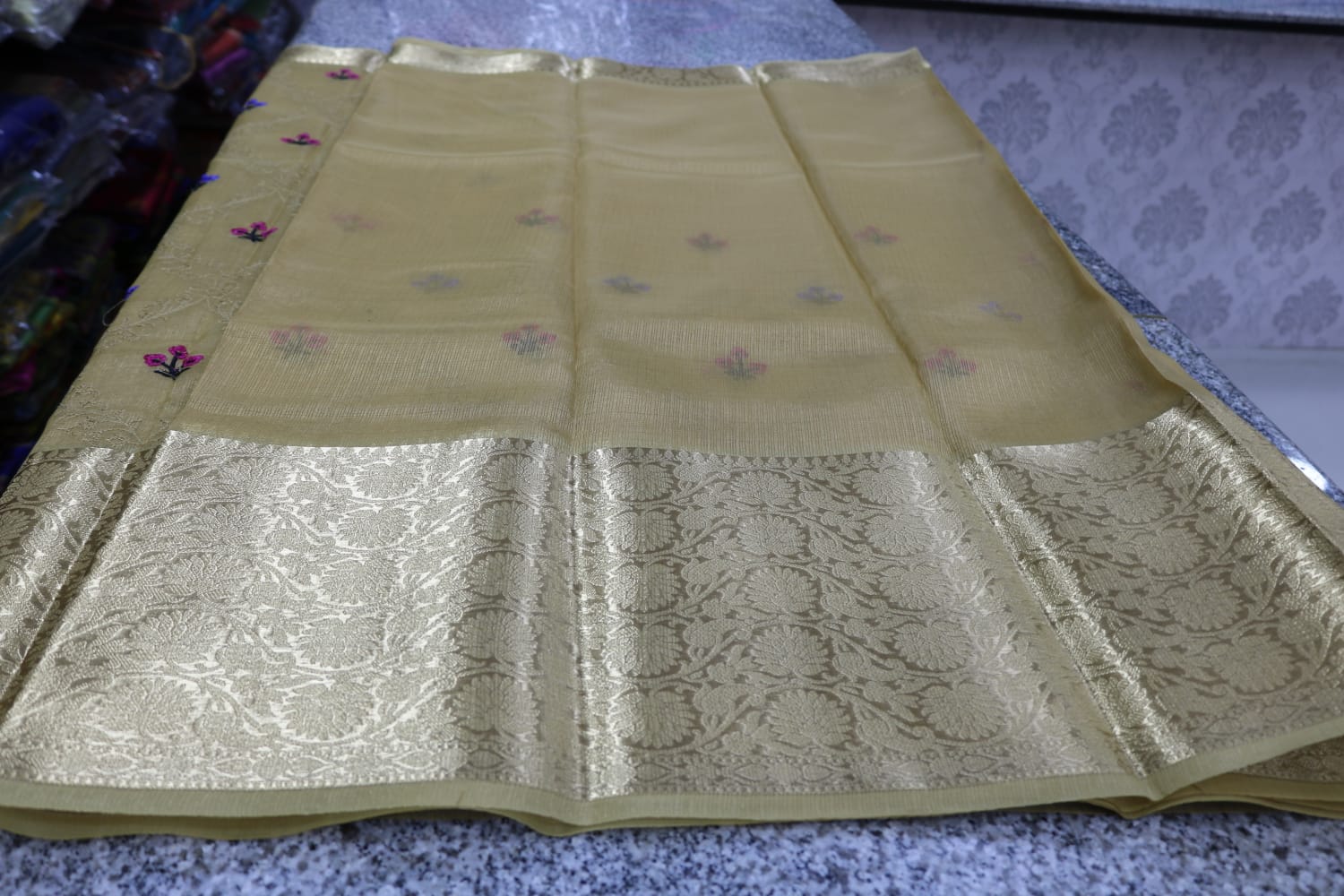  TISSUE KOTA  FANCY SAREE.