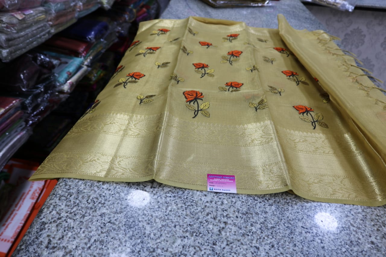  TISSUE KOTA  FANCY SAREE.