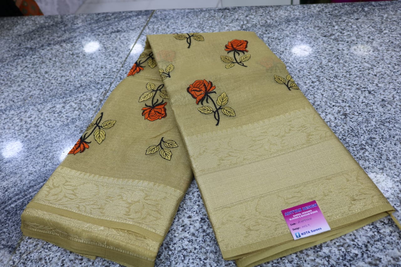  TISSUE KOTA  FANCY SAREE.