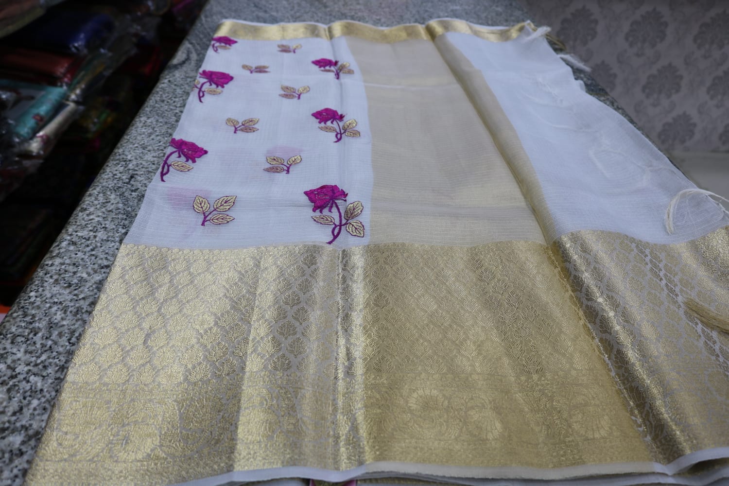  TISSUE KOTA  FANCY SAREE.