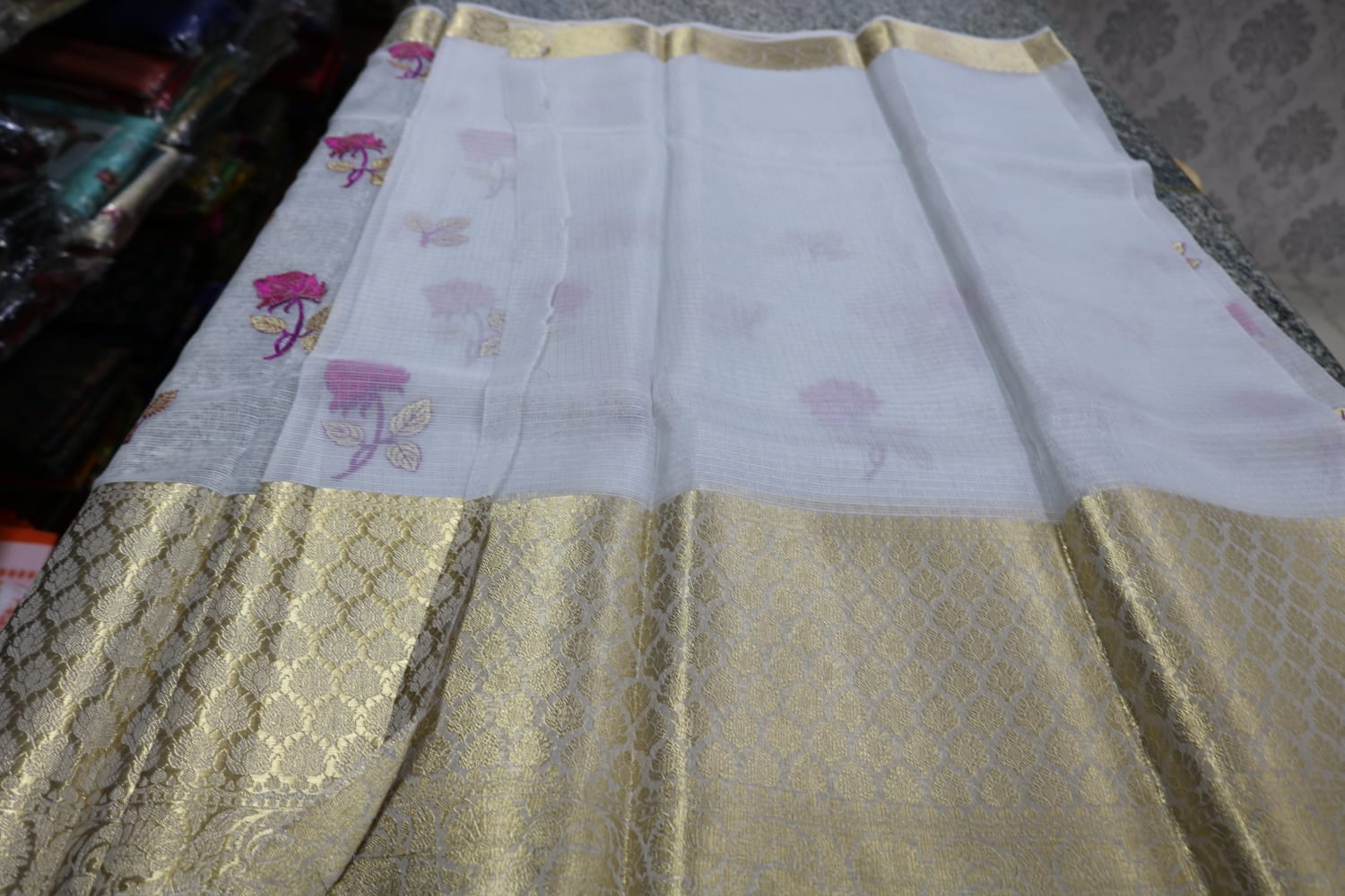  TISSUE KOTA  FANCY SAREE.