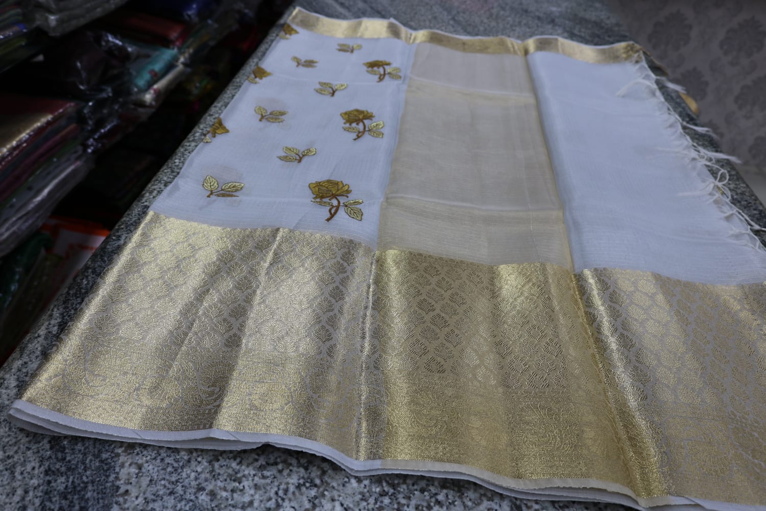   TISSUE KOTA  FANCY SAREE.