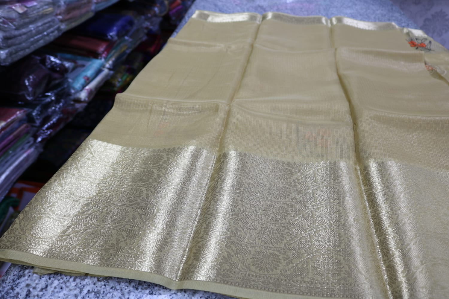 TISSUE KOTA  FANCY SAREE.