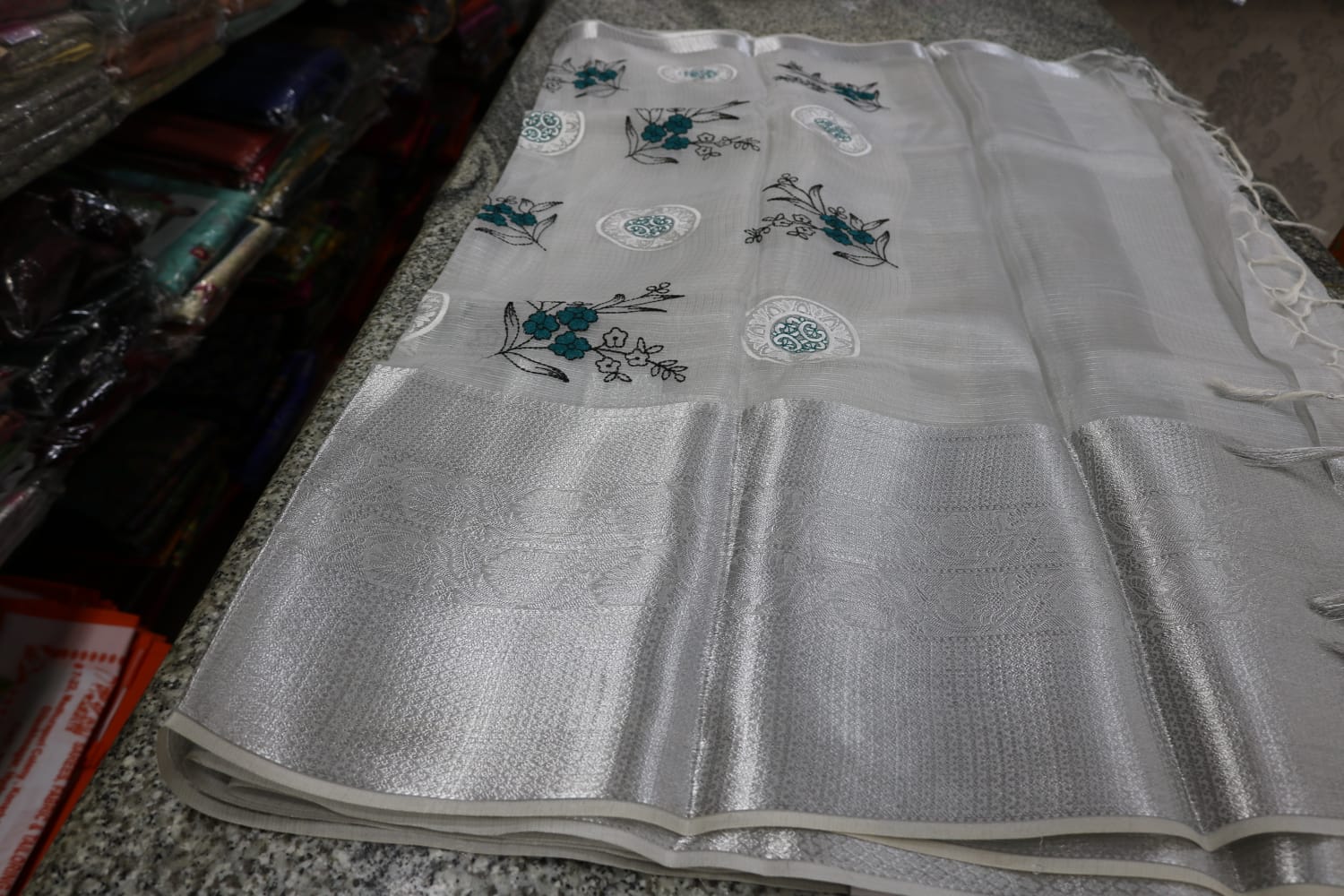 TISSUE KOTA  FANCY SAREE.