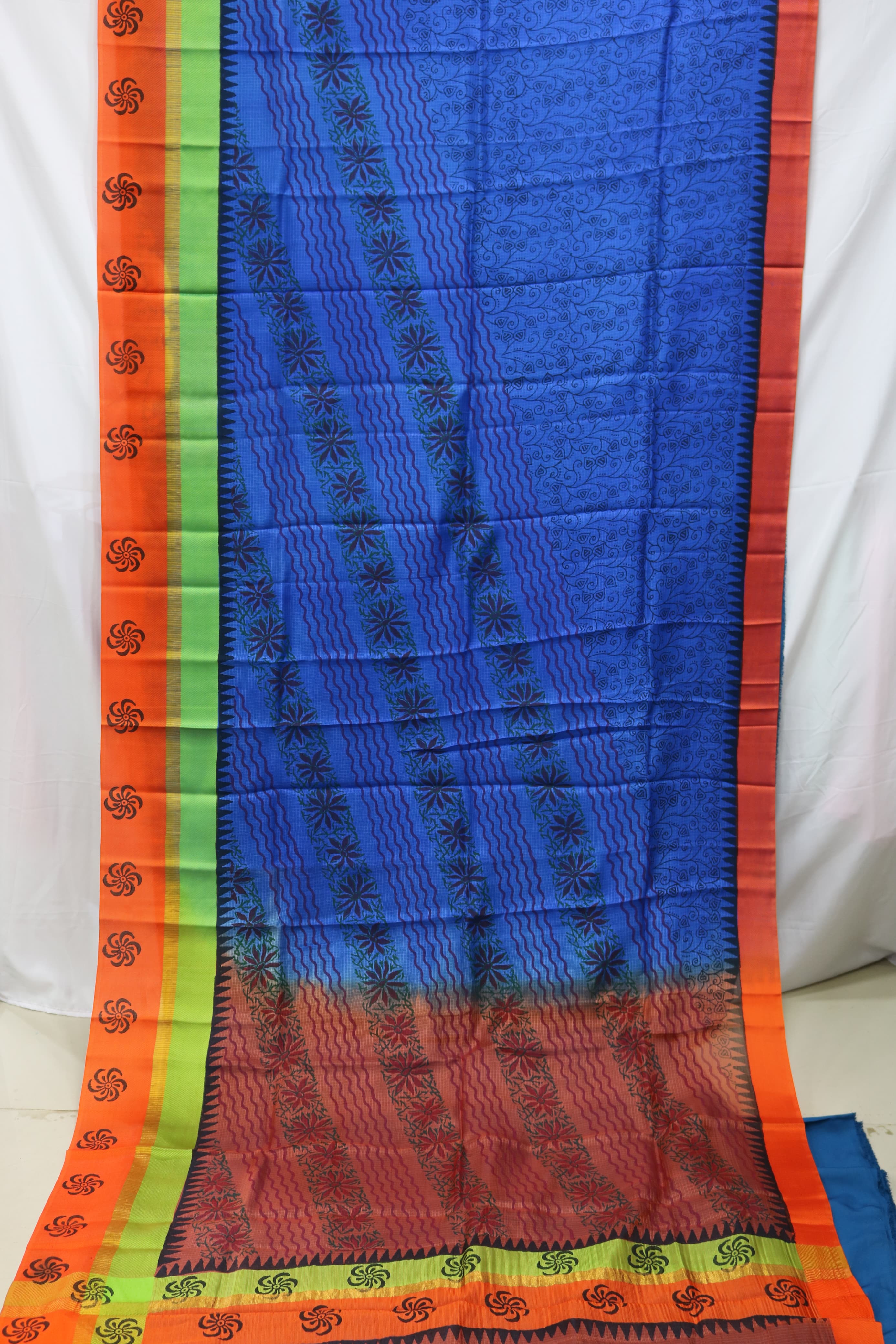 4 inches jari Border silk kota with pinte