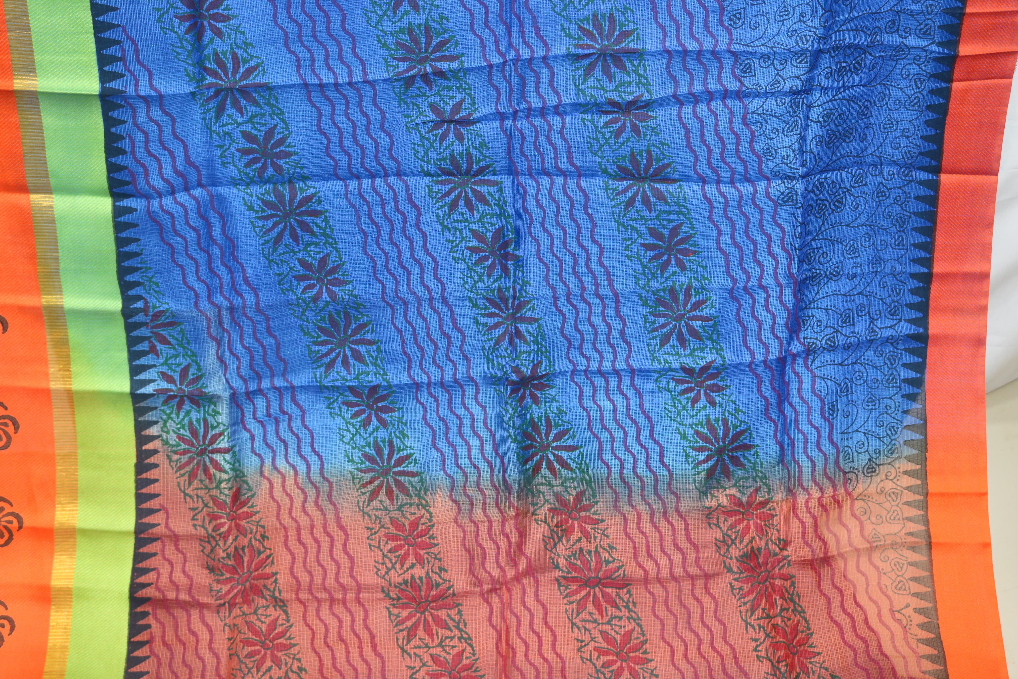 4 inches jari Border silk kota with pinte