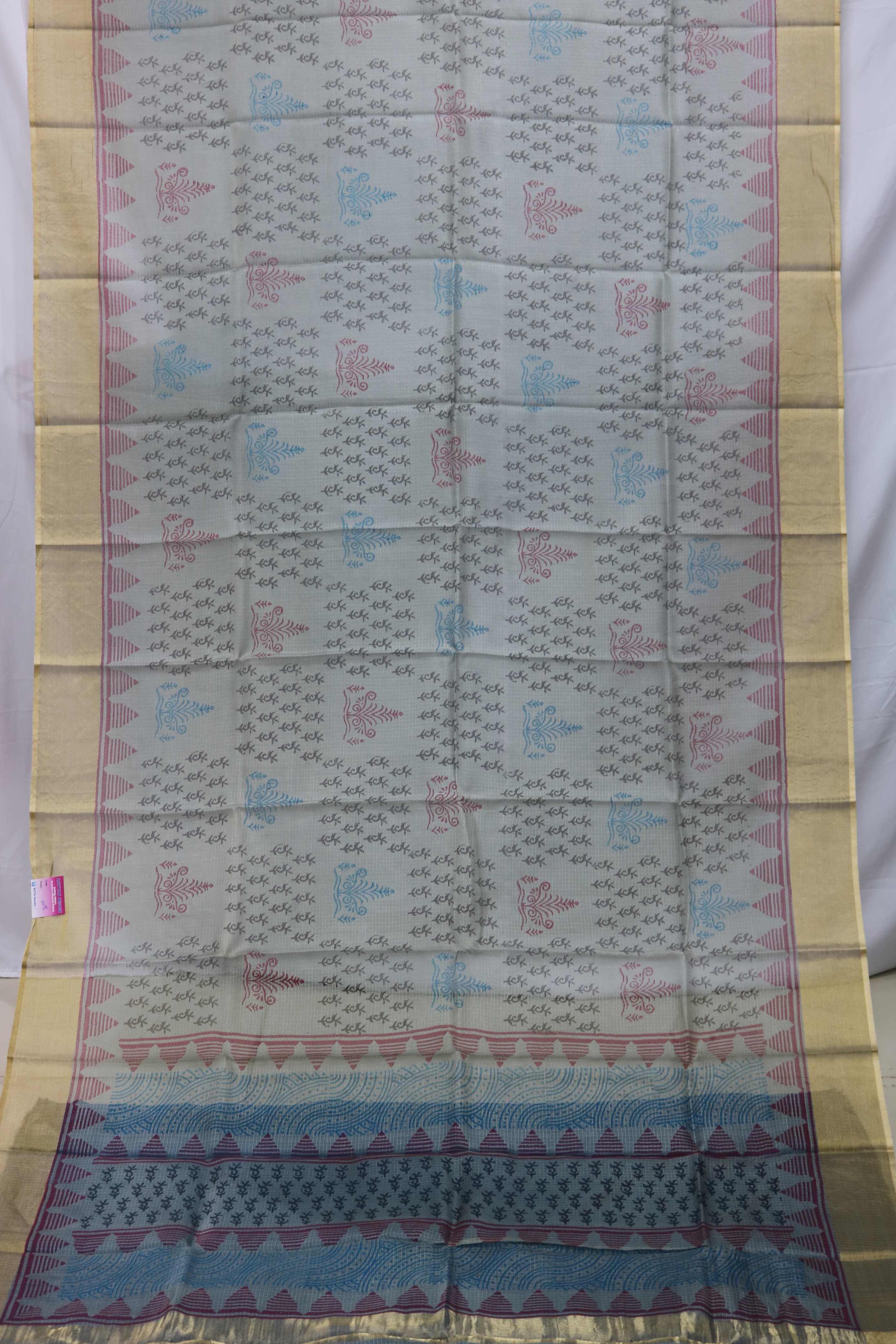 4 inches jari border silk kota with pinte