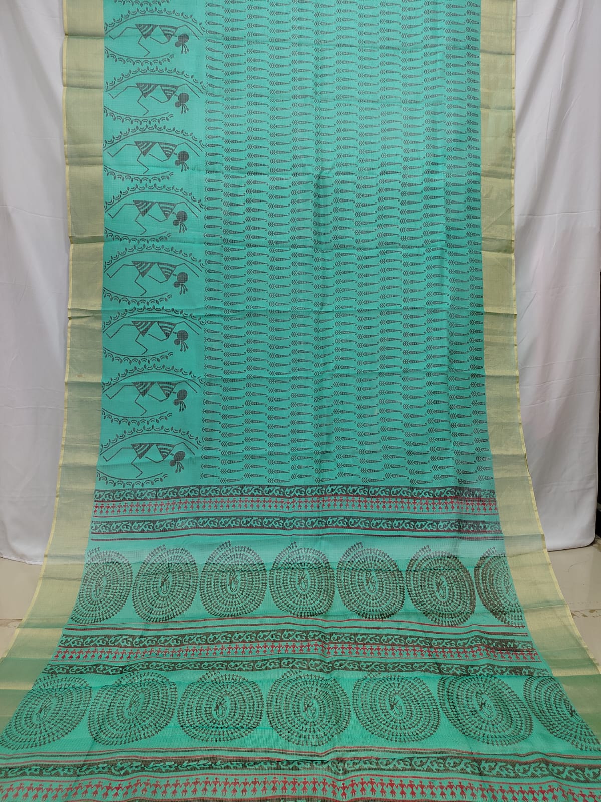 4 INCHES JARI BORDER SILK KOTA WITH PINTE