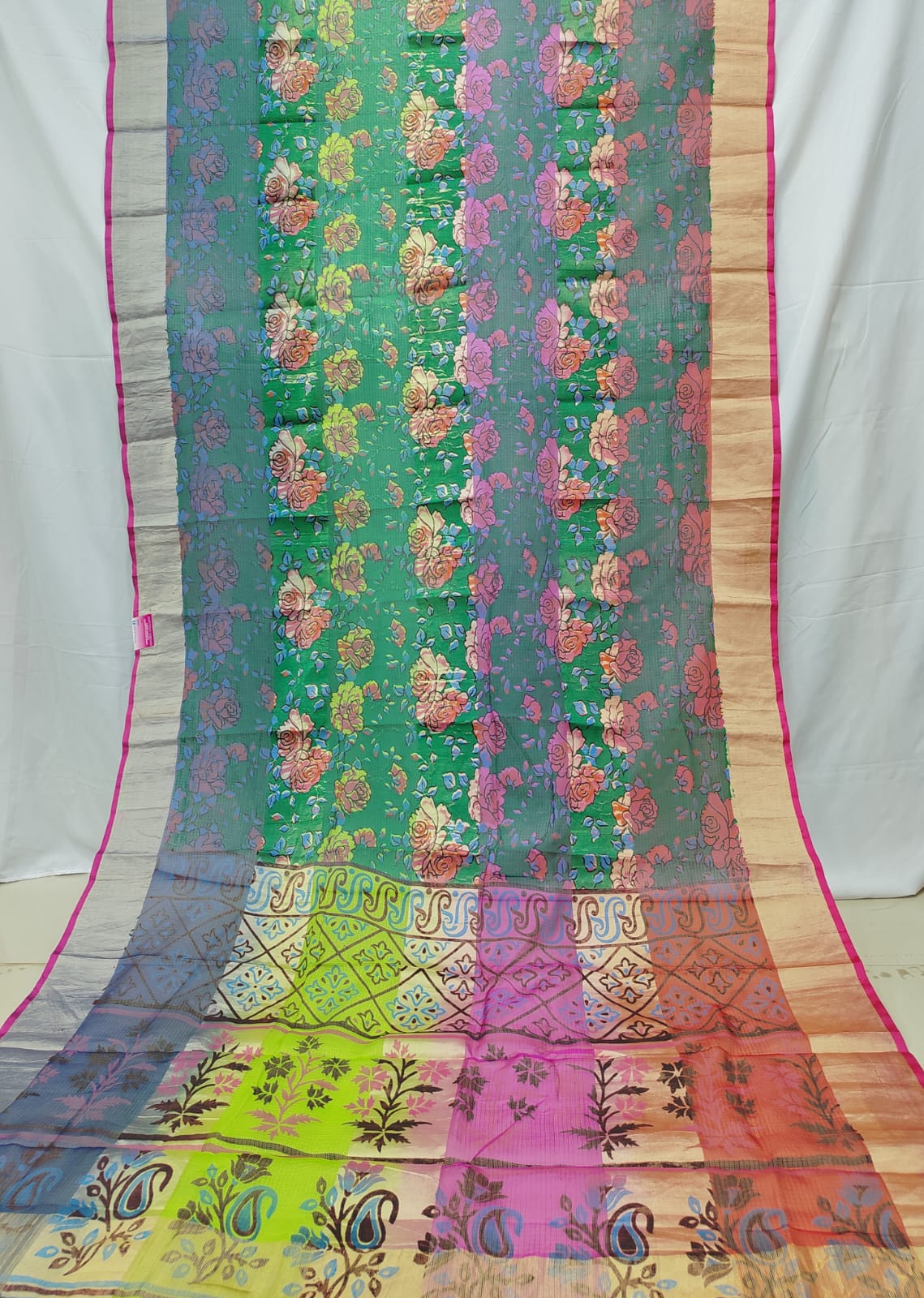 4 INCHES JARI BORDER SILK KOTA WITH  PINTE